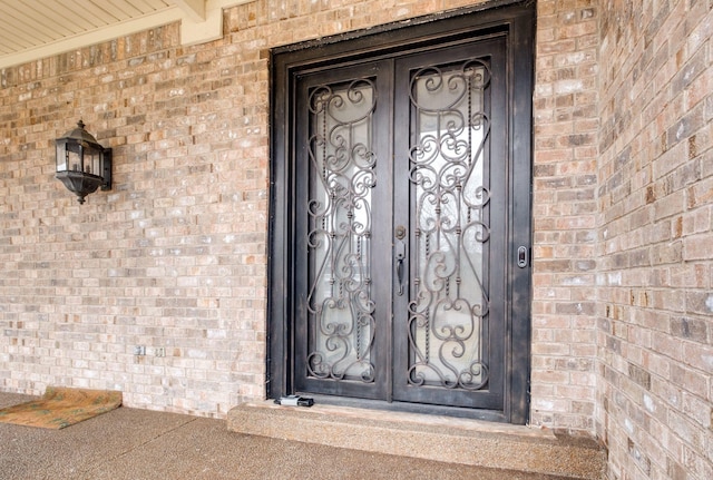 view of exterior entry with french doors