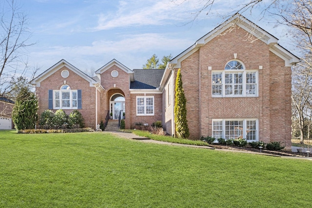 view of property with a front lawn