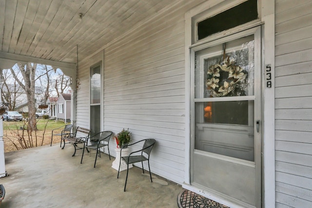 entrance to property with a porch