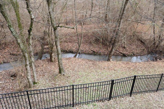 view of yard with a water view