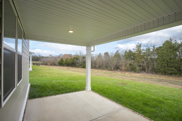 view of yard with a patio area