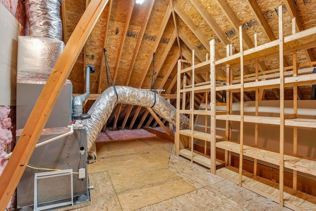 view of unfinished attic