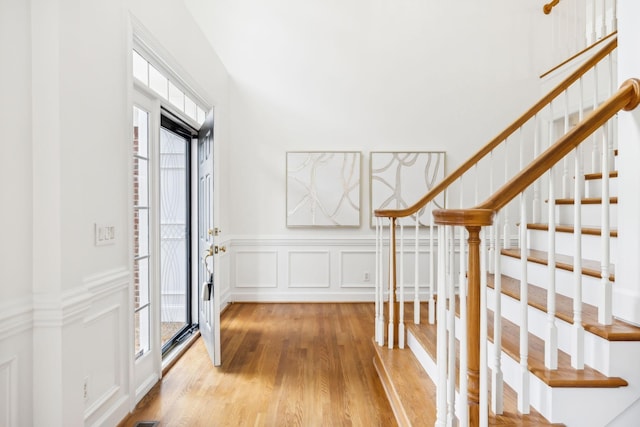 interior space with a healthy amount of sunlight and light hardwood / wood-style flooring