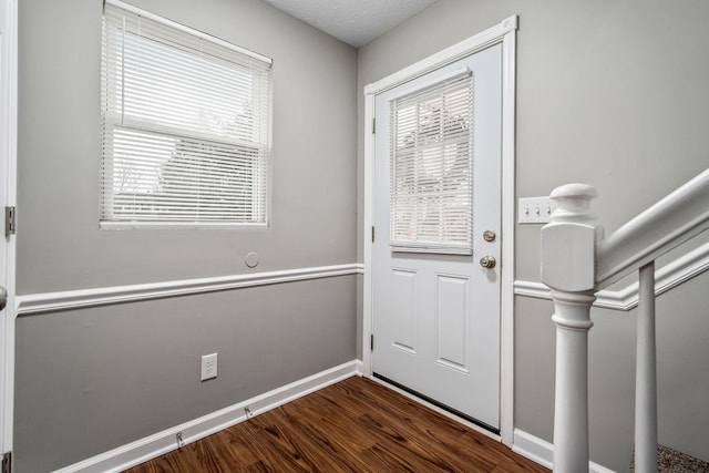 doorway to outside with dark hardwood / wood-style flooring