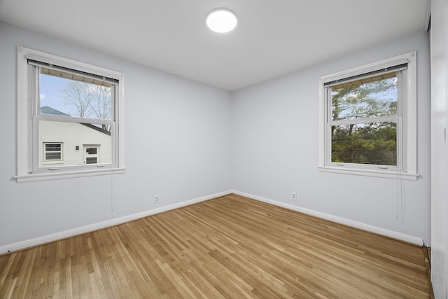 unfurnished room featuring light hardwood / wood-style floors