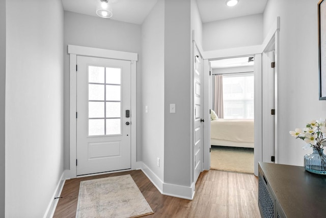 entrance foyer with wood-type flooring