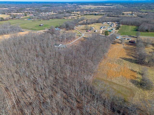 bird's eye view with a rural view