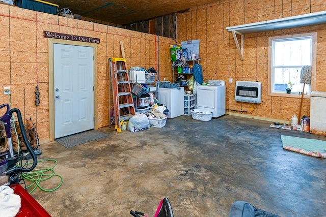 garage with heating unit