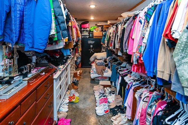 view of walk in closet