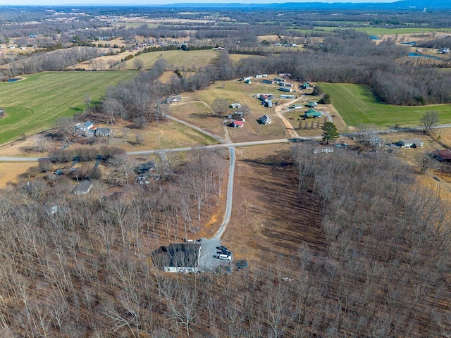 bird's eye view with a rural view