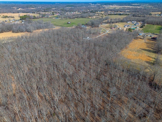 birds eye view of property featuring a rural view