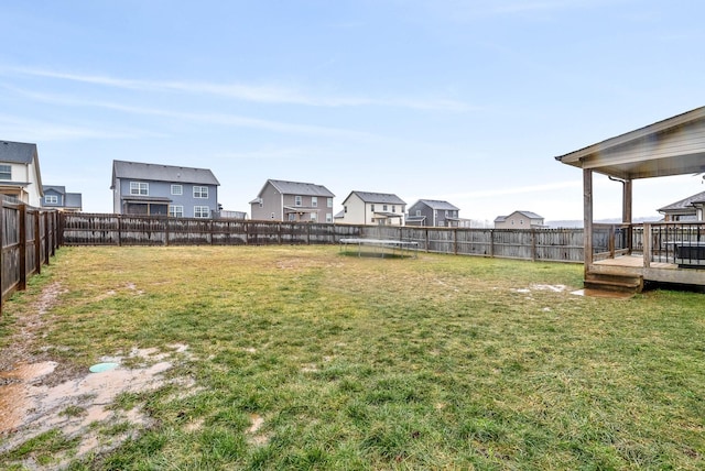 view of yard featuring a deck