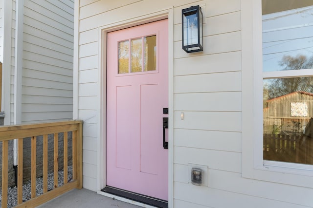 view of doorway to property