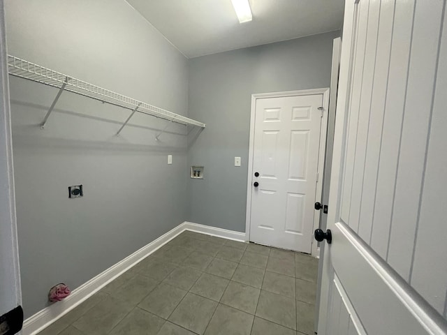 laundry room featuring hookup for a washing machine, tile patterned flooring, and hookup for an electric dryer