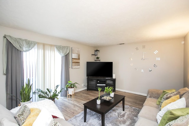 living room featuring hardwood / wood-style floors