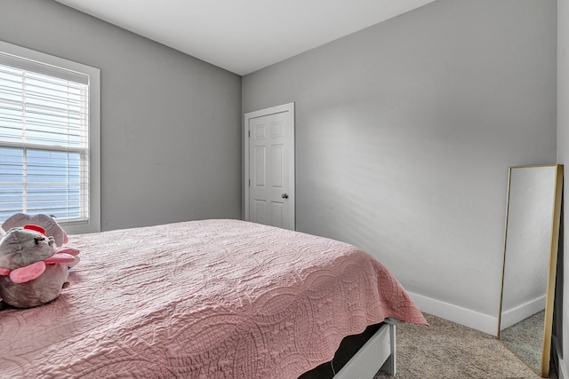 bedroom featuring carpet