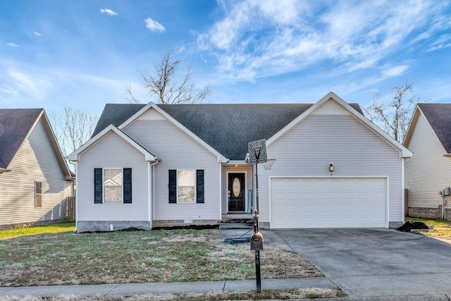 view of front facade featuring a garage