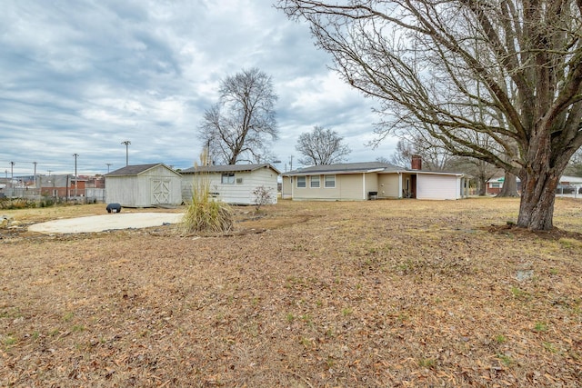 exterior space with a storage unit