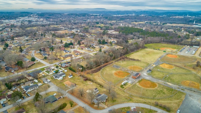 bird's eye view with a mountain view