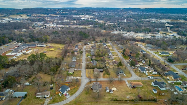 aerial view featuring a mountain view