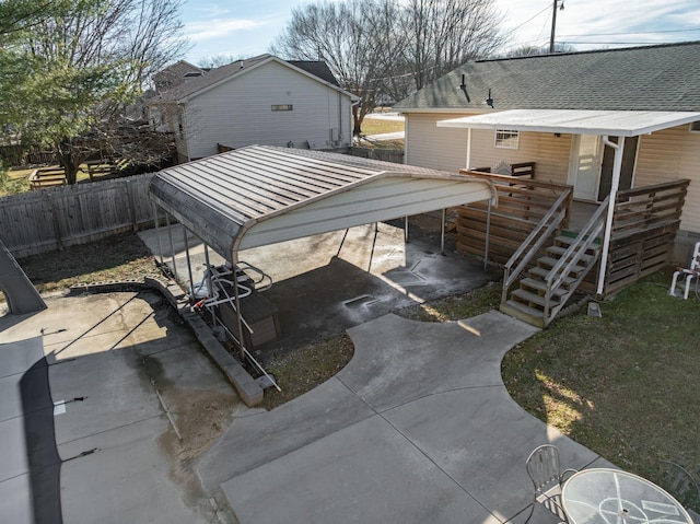 view of patio with a carport