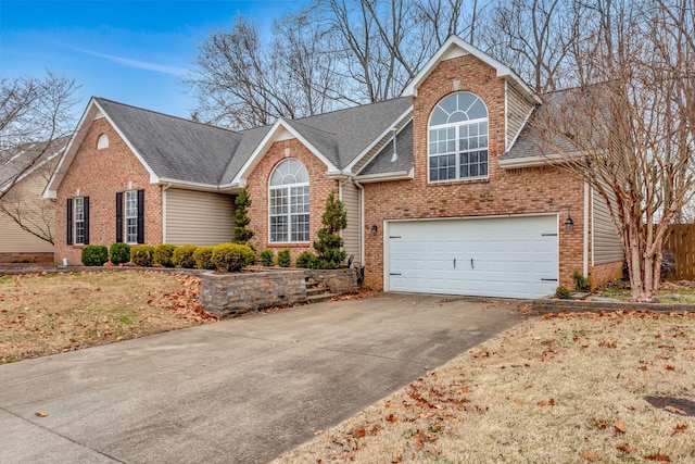 front facade with a garage