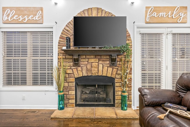 living room featuring hardwood / wood-style flooring