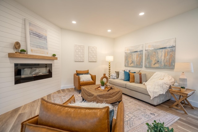 living room featuring wood-type flooring