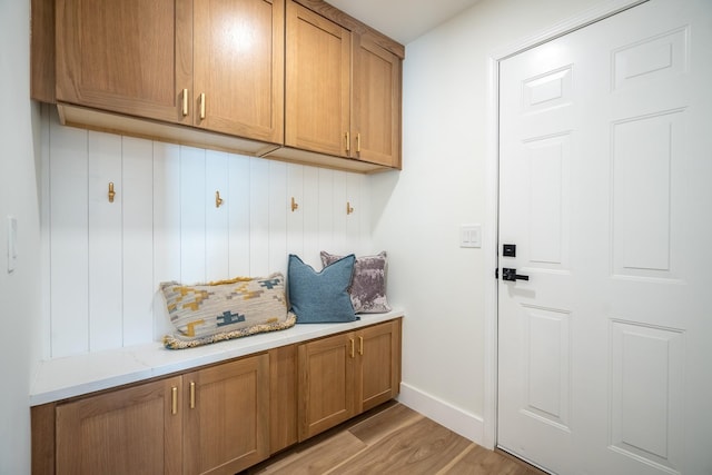 mudroom featuring light hardwood / wood-style floors