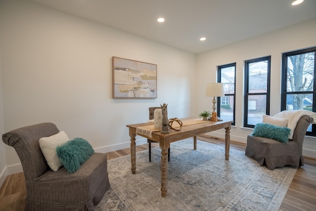 office featuring hardwood / wood-style floors