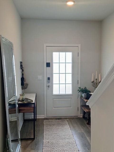 doorway to outside with hardwood / wood-style floors