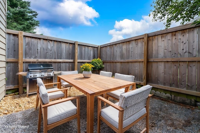 view of patio / terrace featuring grilling area