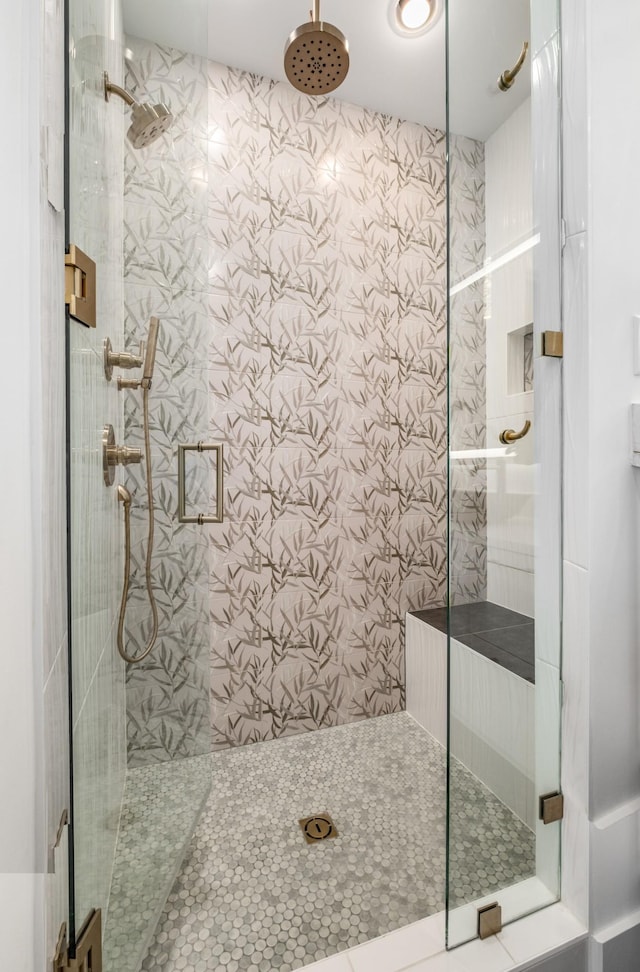 bathroom featuring walk in shower