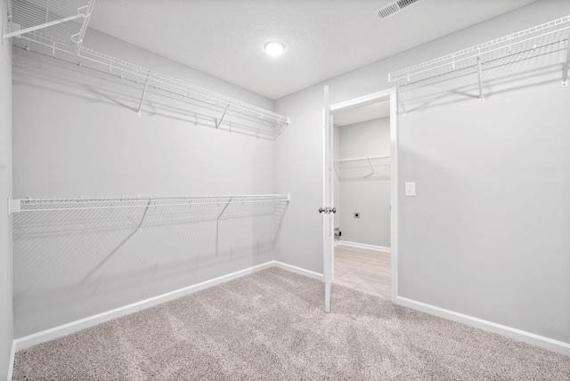 spacious closet with carpet flooring