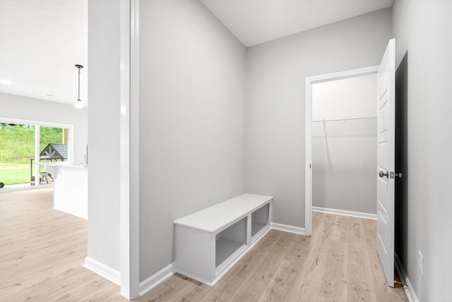 mudroom featuring light hardwood / wood-style flooring