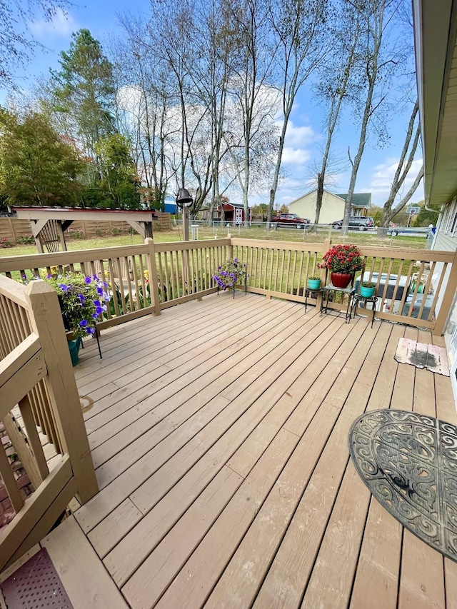 view of wooden deck