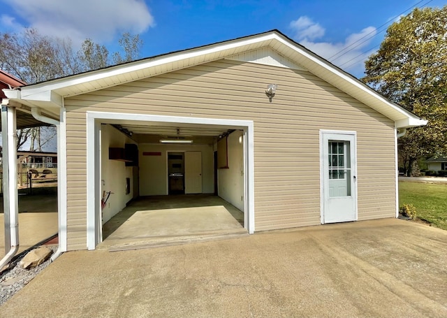 view of garage