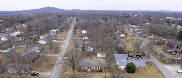 drone / aerial view with a mountain view