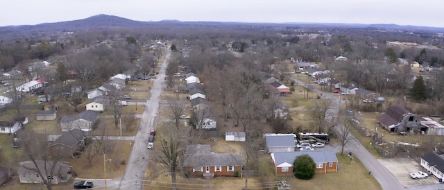 birds eye view of property featuring a mountain view