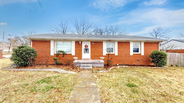 view of front of home with a front yard