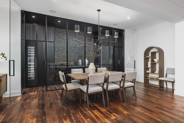 dining room featuring dark wood-type flooring