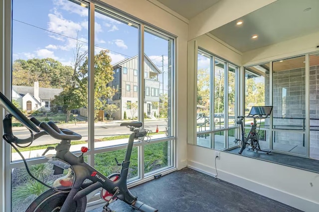 view of unfurnished sunroom