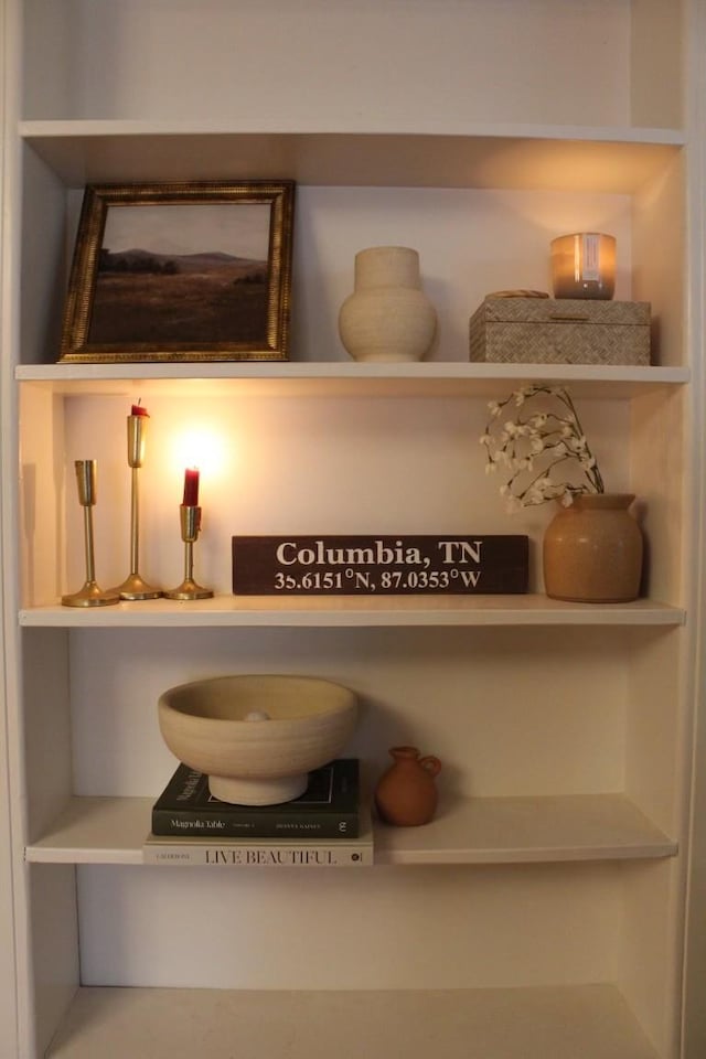 room details featuring built in shelves