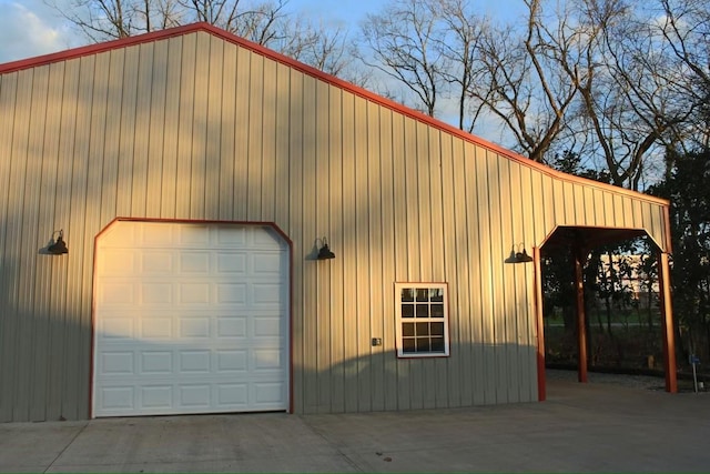 view of garage