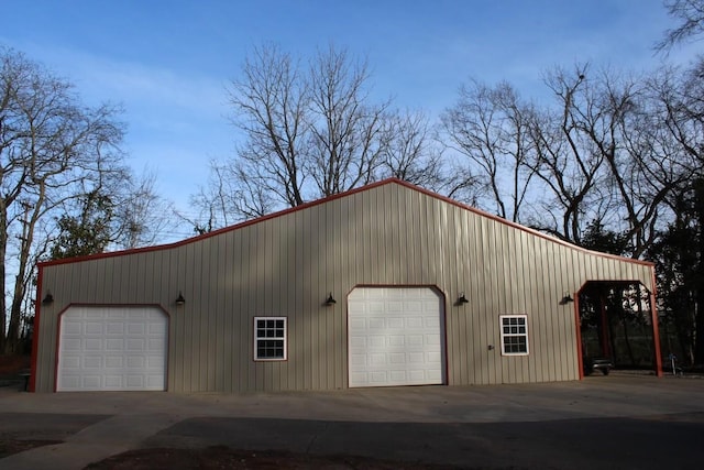 view of garage