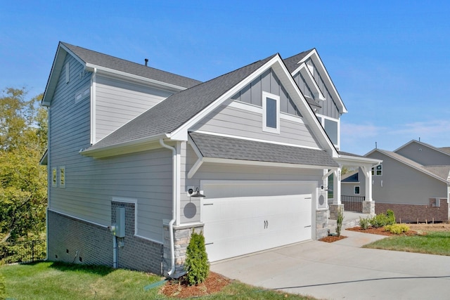 craftsman inspired home featuring a garage