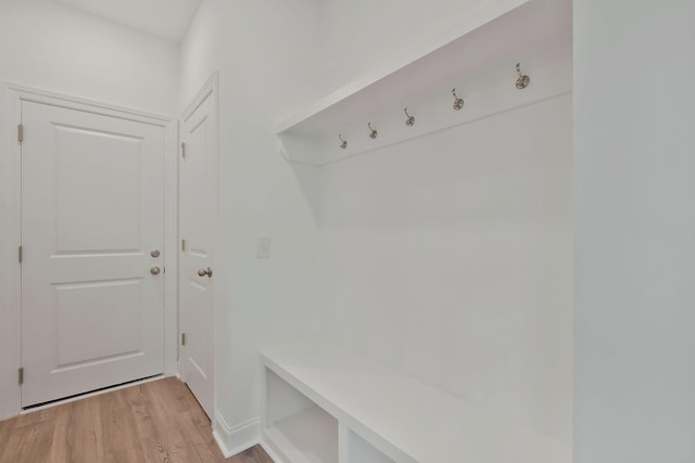 mudroom featuring light hardwood / wood-style floors