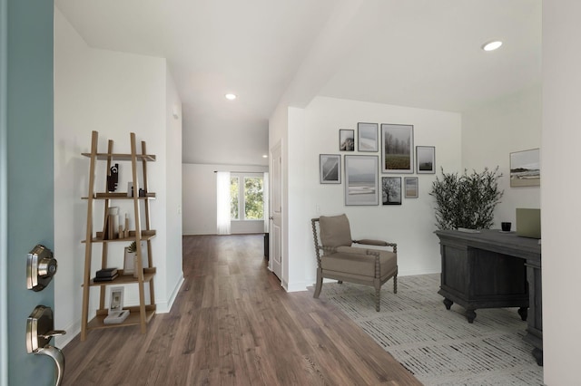 hallway featuring hardwood / wood-style flooring