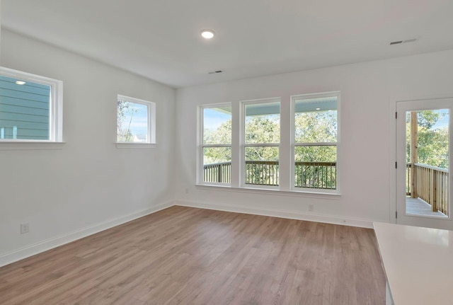 empty room featuring light hardwood / wood-style floors