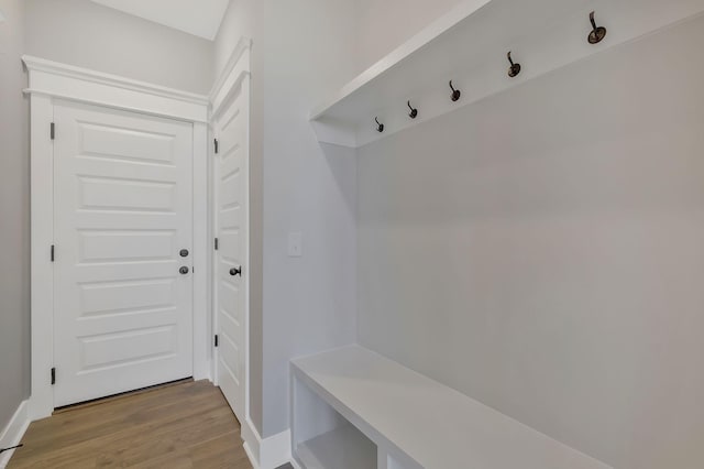 mudroom featuring light wood-type flooring